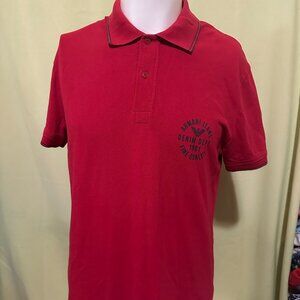 Armani Jeans Regular Men's Red Polo Shirt Size XL